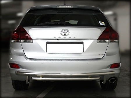Toyota Venza 2013-наст.вр.-Защита заднего бампера d-53+43 радиусная двойная